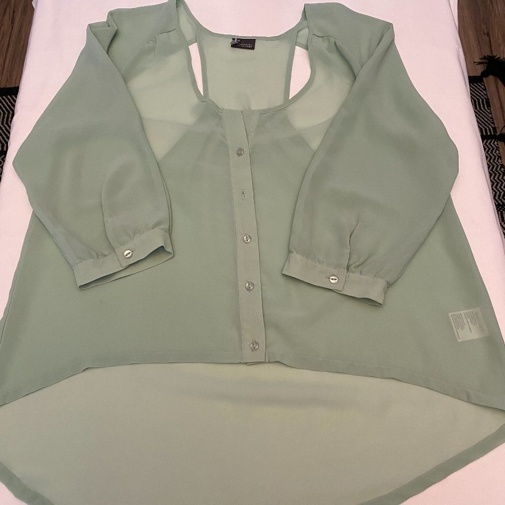 Sparkle and Fade sheer polyester top